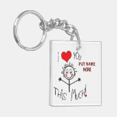 **IK HOU ZOVEEL VAN JE (NAAM INVOEGEN)** SLEUTELHA SLEUTELHANGER (Voorkant Links)