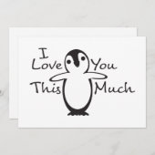 Ik hou zoveel van je Pinguïn Feestdagenkaart (Voorkant / Achterkant)