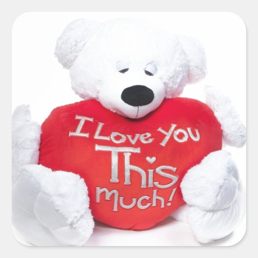 Ik hou zoveel van je vierkante sticker (Voorkant)