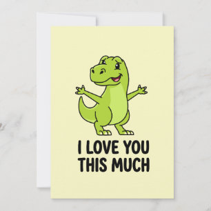 Ik hou zoveel van jou Schattige Dinosaurus Feestdagenkaart