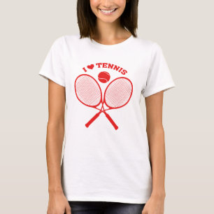 Ik houd de Tennis van Gekruiste t-shirt van het