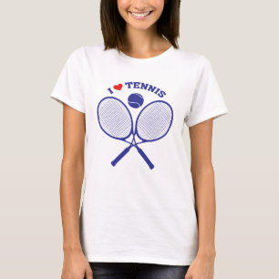 Ik houd de Tennis van Gekruiste t-shirt van het