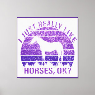 Ik Houd Echt Van Paarden In Paars Canvas Afdruk