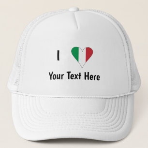 Ik Houd (Italiaanse Vlag Hart) Van Je Tekst Trucker Pet