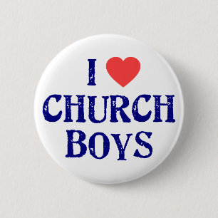 Ik houd kerk van jongens ronde button 5,7 cm