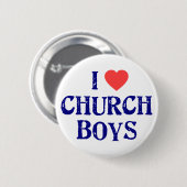 Ik houd kerk van jongens ronde button 5,7 cm (Voorkant /achterkant)