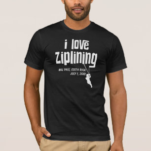 Ik houd Personaliseerbare van Ziplining T-shirt