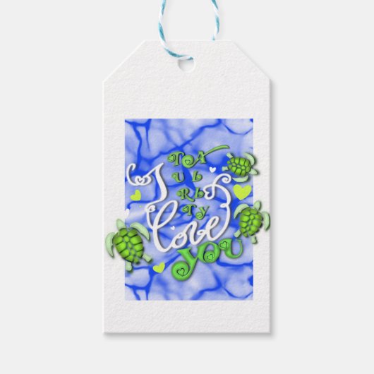 Ik houd turtally van je - Valentijnsdag Cadeaulabel (Voorkant)