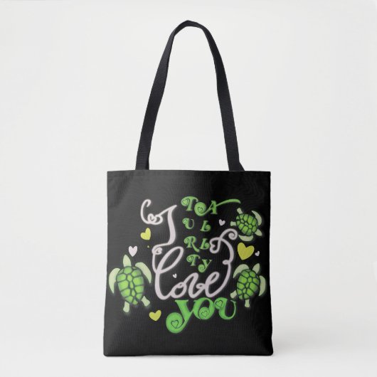 Ik houd turtally van je - Valentijnsdag Tote Bag (Voorkant)
