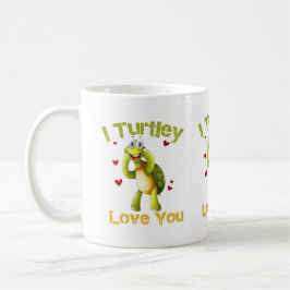Ik houd Turtley van jou Cute Turtle Pun Koffiemok