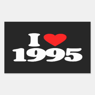 IK HOUD VAN 1995 RECHTHOEKIGE STICKER