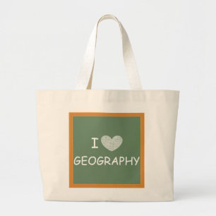 Ik houd van Aardrijkskunde Grote Tote Bag