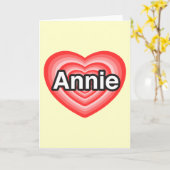 Ik houd van Annie. Ik houd van u Annie. Hart Kaart (Gele Bloem)