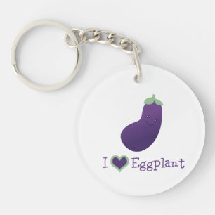 Ik houd van Aubergine Sleutelhanger