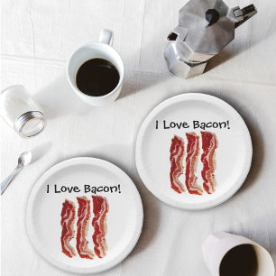 Ik houd van Bacon Papieren Bordje