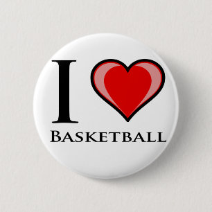 Ik houd van Basketbal Ronde Button 5,7 Cm