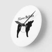 Ik houd van Belties - de Zwarte Witte Omgorde Ronde Klok (Hoek)