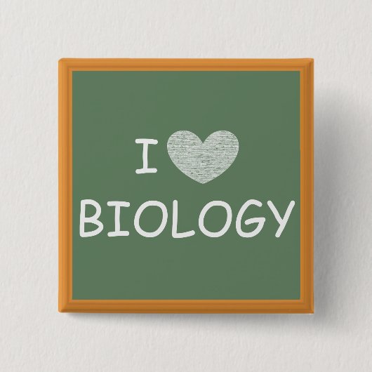 Ik houd van Biologie Vierkante Button 5,1 Cm (Voorkant)