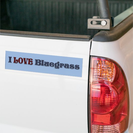 IK HOUD VAN BLUEGRASS-BUMPERSTICKER BUMPERSTICKER (Op Truck)