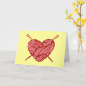 Ik houd van breiend kaart (Gele Bloem)