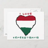 Ik houd van Briefkaart Keresztanya (Voorkant / Achterkant)