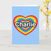 Ik houd van Charlie. Ik houd van u Charlie. Hart Kaart (Gele Bloem)