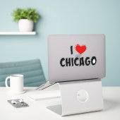 Ik houd van Chicago Sticker (Laptop op bureau)