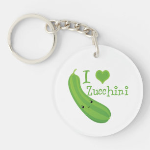 Ik houd van Courgette Glimlachend Courgette Kawaii Sleutelhanger