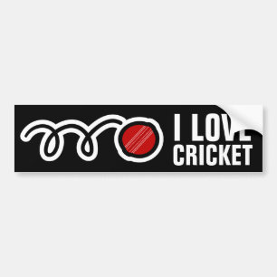Ik houd van cricket bumpersticker voor fans en spe