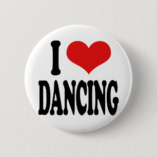 Ik houd van dansend ronde button 5,7 cm