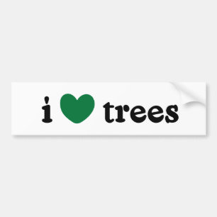 Ik houd van de Bumpersticker van Bomen