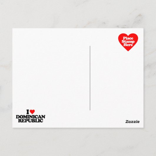 IK HOUD VAN DE DOMINICAANSE REPUBLIEK BRIEFKAART (Achterkant)