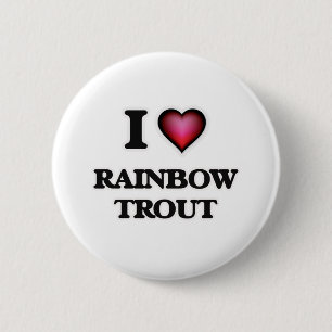 Ik houd van de Forel van de Regenboog Ronde Button 5,7 Cm
