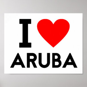 ik houd van de het landnatie van Aruba van de Poster
