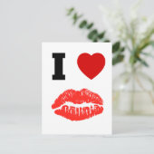 Ik houd van de Kussen van Lippen Briefkaart (Staand voorkant)