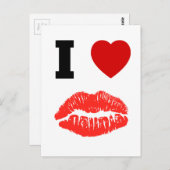 Ik houd van de Kussen van Lippen Briefkaart (Voorkant / Achterkant)