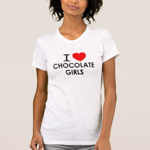IK HOUD VAN DE MEISJES VAN DE CHOCOLADE T-SHIRT