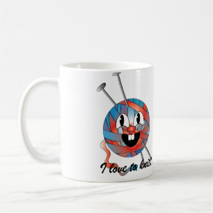 Ik houd van de mok van de koffiethee te breien