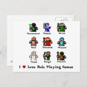 Ik houd van de SpeelSpelen van de Rol Briefkaart (Voorkant / Achterkant)