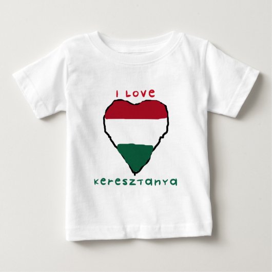 Ik houd van de T-shirt van het Baby Keresztanya (Voorkant)
