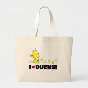 Ik houd van de T-shirts en de Giften van Eenden Grote Tote Bag