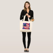 IK HOUD VAN DE VS GROTE TOTE BAG (Voorkant (model))