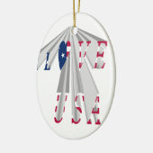 IK HOUD VAN DE VS KERAMISCH ORNAMENT (Links)