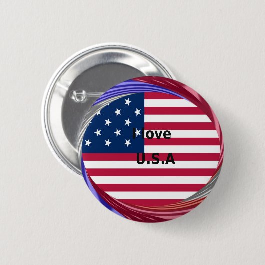 IK HOUD VAN DE VS RONDE BUTTON 5,7 CM (Voorkant /achterkant)