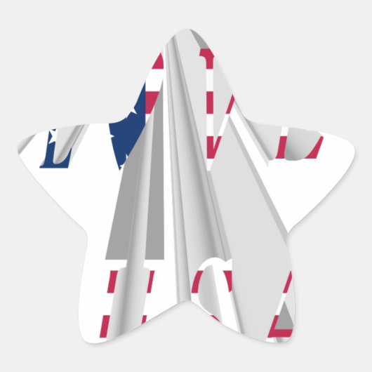 IK HOUD VAN DE VS STER STICKER (Voorkant)