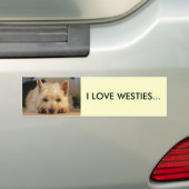 IK HOUD VAN DE WESTIES CAR BUMPERSTICKER (Op auto)