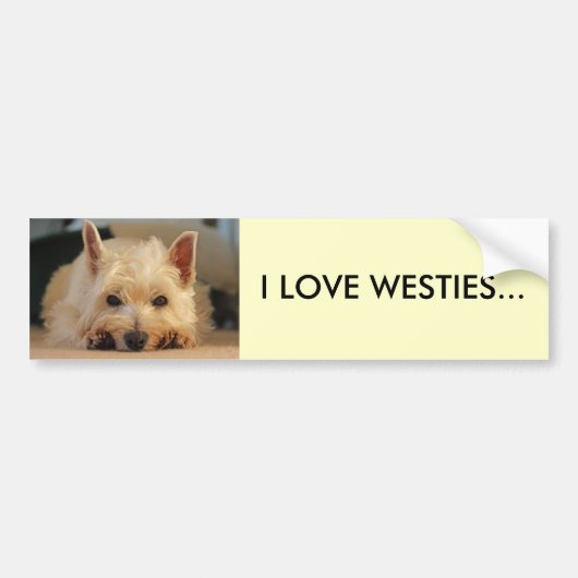 IK HOUD VAN DE WESTIES CAR BUMPERSTICKER (Voorkant)