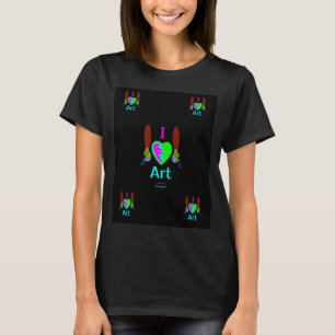 Ik houd van de Zwarte T-shirt van de Vrouwen van