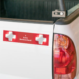 Ik houd van de Zwitserse Vlag van de Bumpersticker