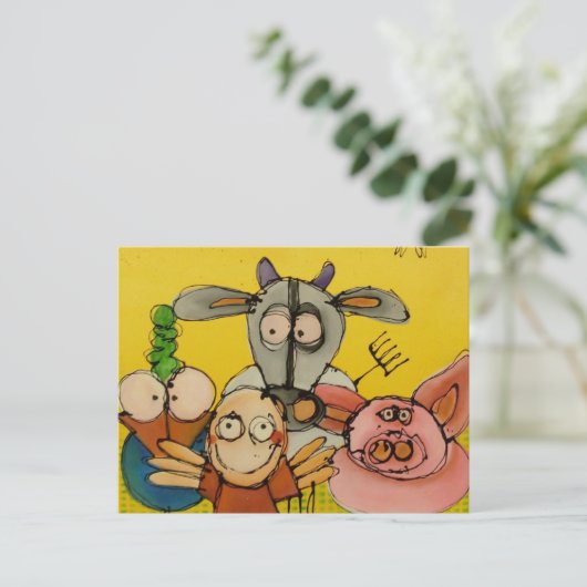 ik houd van dieren briefkaart (Staand voorkant)